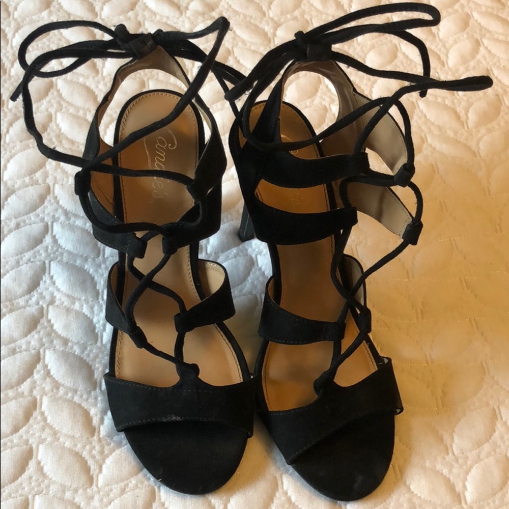 Black lace up heels